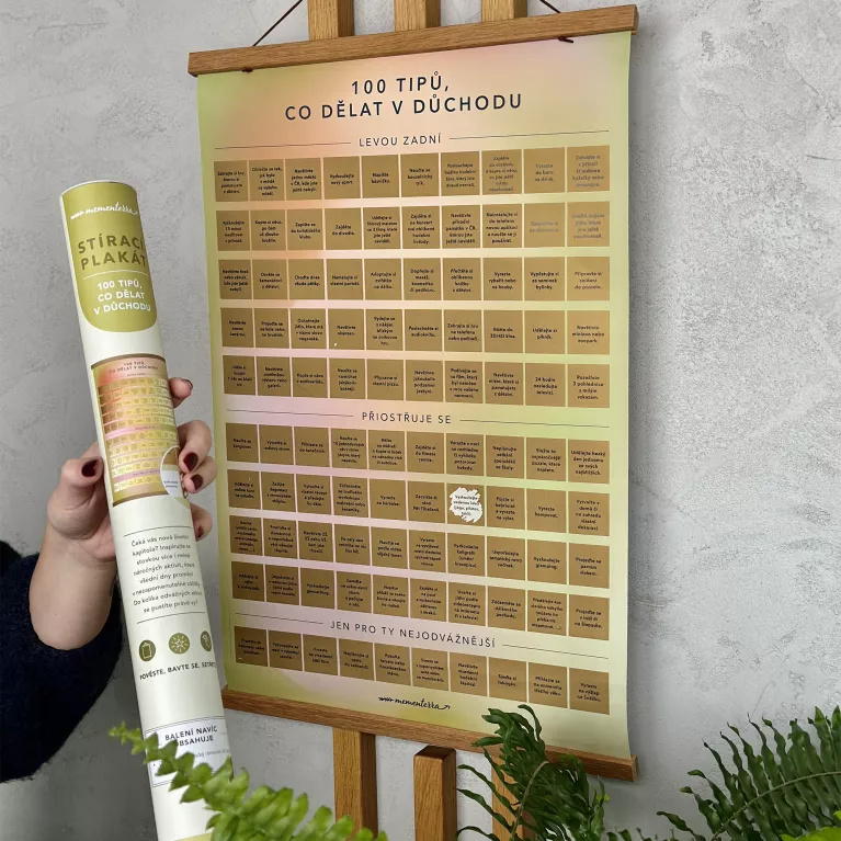 Stírací plakát - 100 tipů, co dělat v důchodu