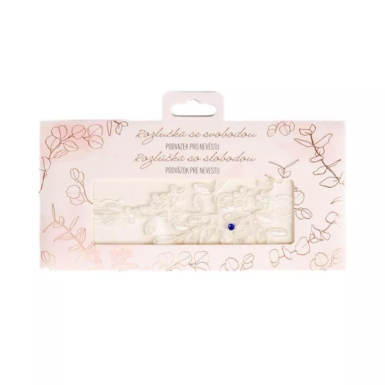 Bílý podvazek pro nevěstu - vel. L