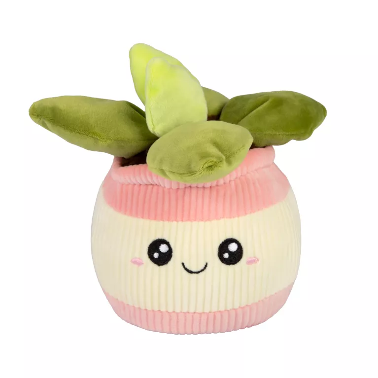 Velká plyšová květina - Růžový květináč