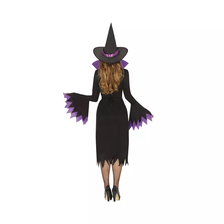 Kostým Čarodějka s kloboukem černo-fialová