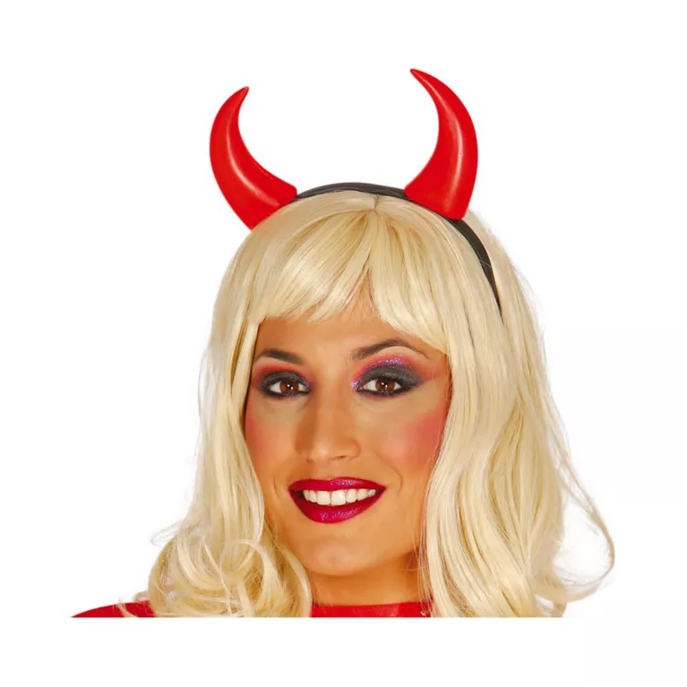 Čelenka s červenými rohy