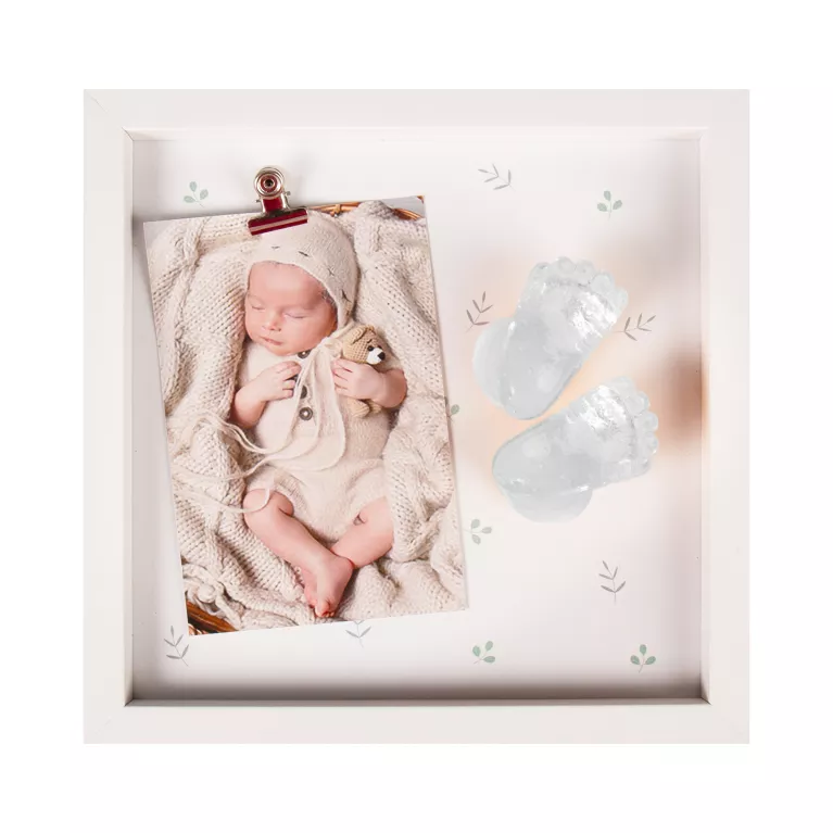 Fotorámeček pro miminko se sadou na 3D odlitky – pro holčičku
