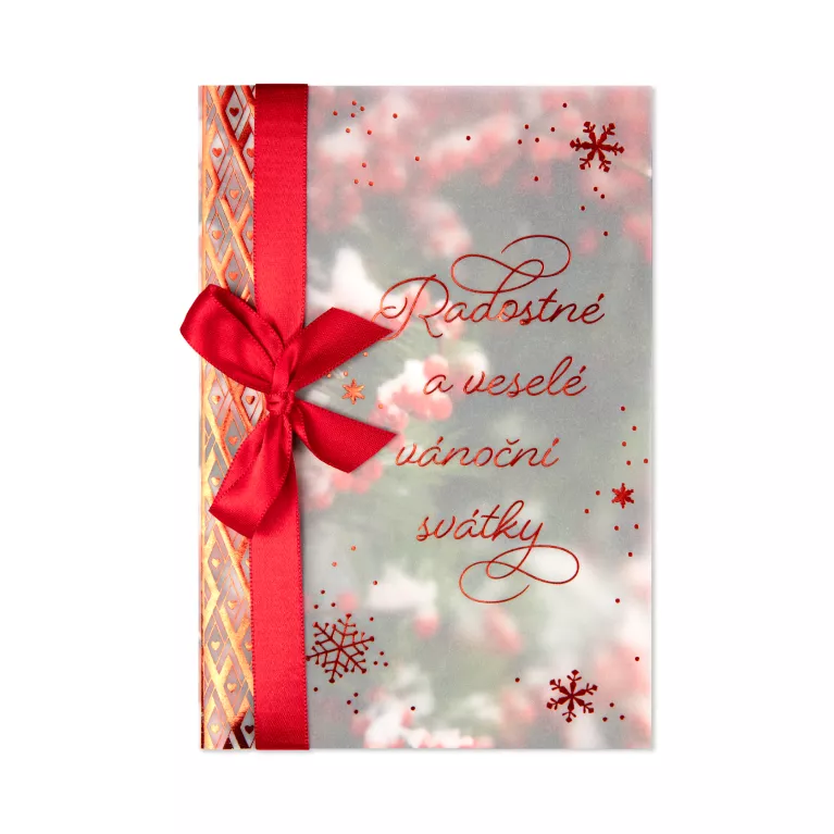 Vánoční přání - Červená mašle