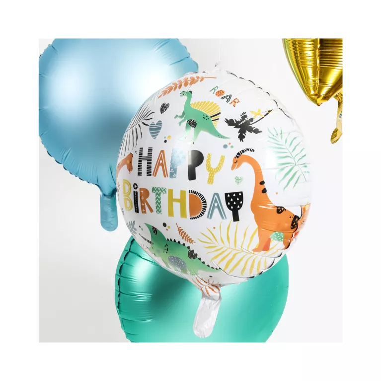 Balónek fóliový Happy Birthday Dinosauři