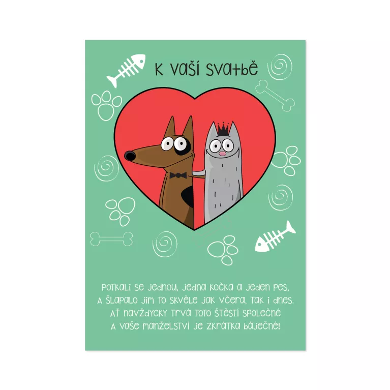 Hrací přání - Pes a kočka