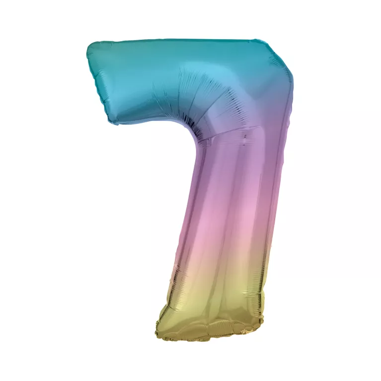 Balónek fóliový 86 cm pastelový číslo 7