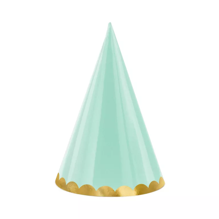 Čepičky pastelové se zlatým okrajem 6 ks