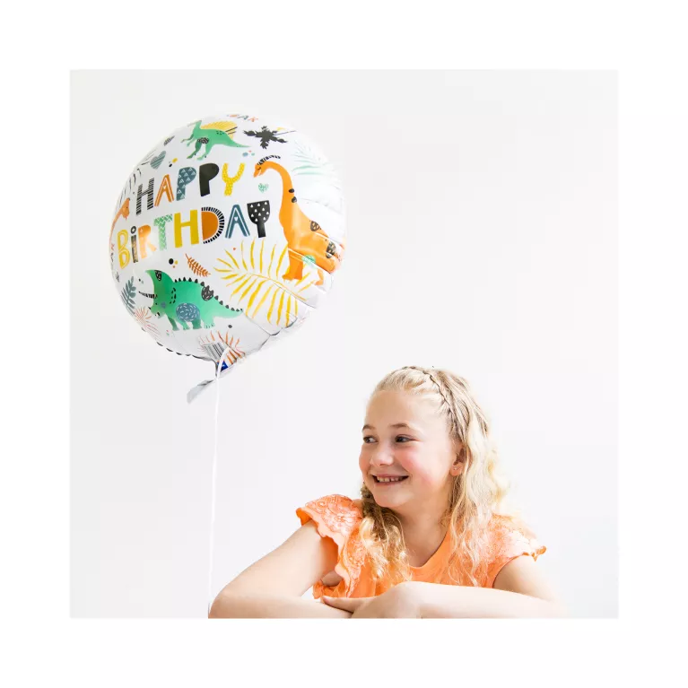 Balónek fóliový Happy Birthday Dinosauři