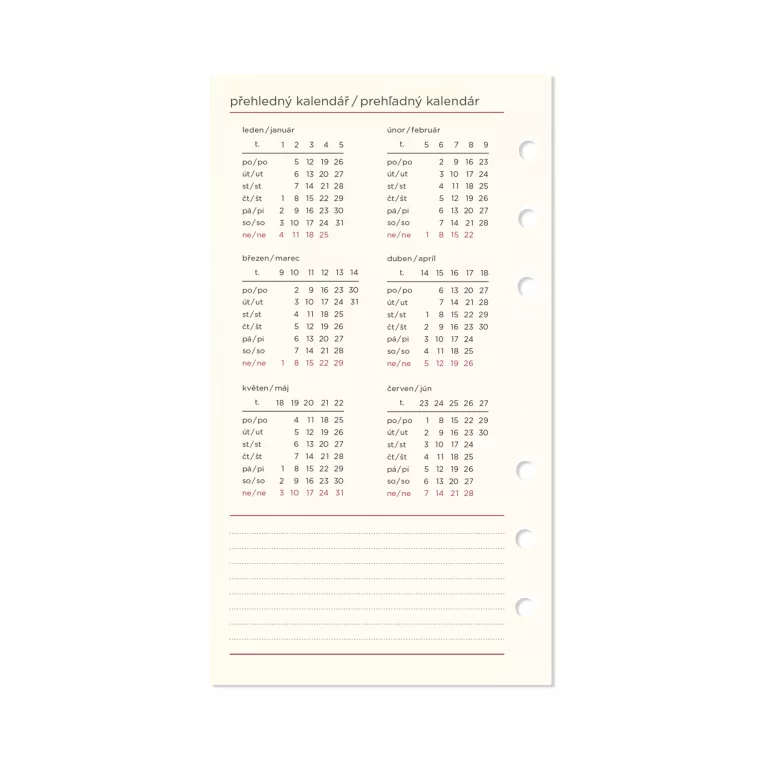 Náplň do plánovacího diáře na rok 2026