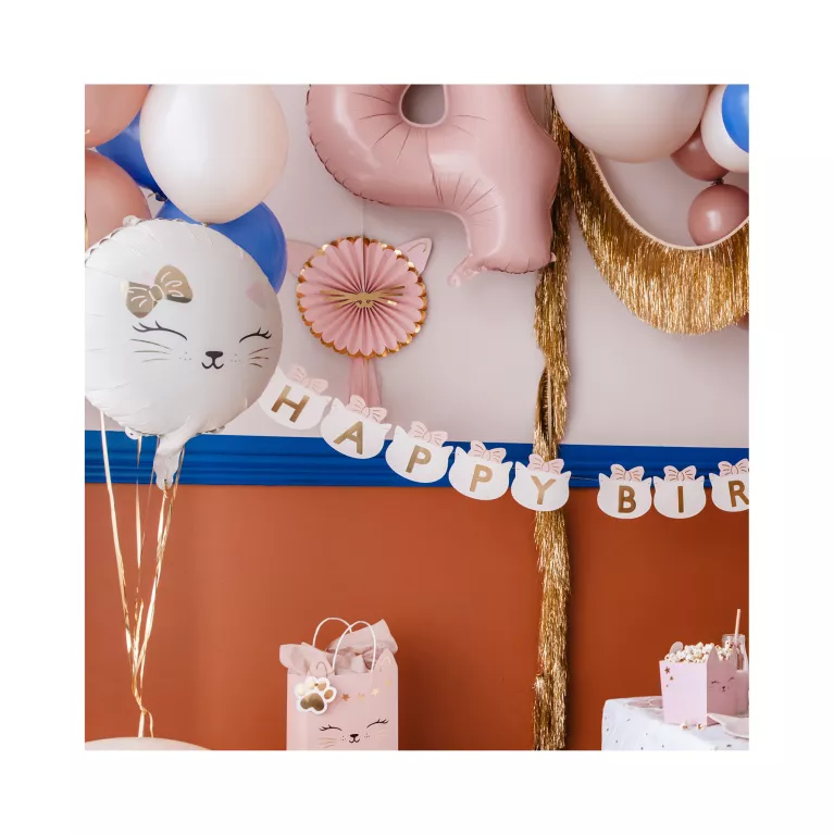 Balónek fóliový Kočka s mašlí