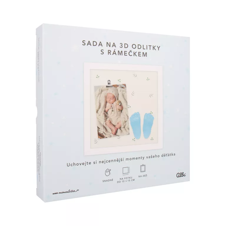 Fotorámeček pro miminko se sadou na 3D odlitky – pro chlapečka