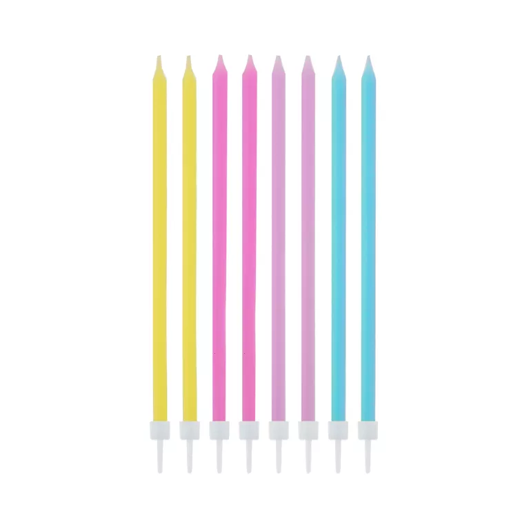 Svíčky dortové 16 ks neonové 14,5 cm