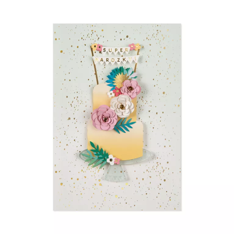 Luxusní narozeninové přání - Dort