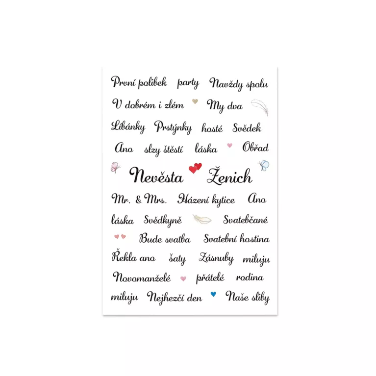 Samolepky pro svatební vzpomínky