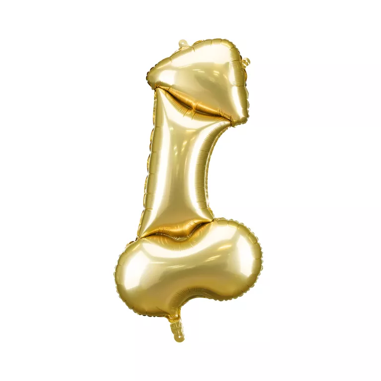 Balónek fóliový Penis zlatý