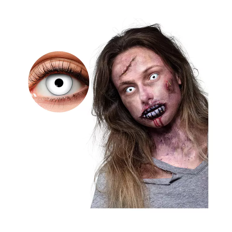 Kontaktní čočky děsivě bílé