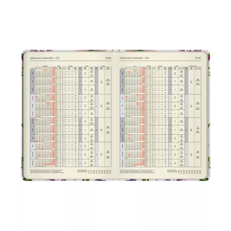 Týdenní diář - Fialové květiny