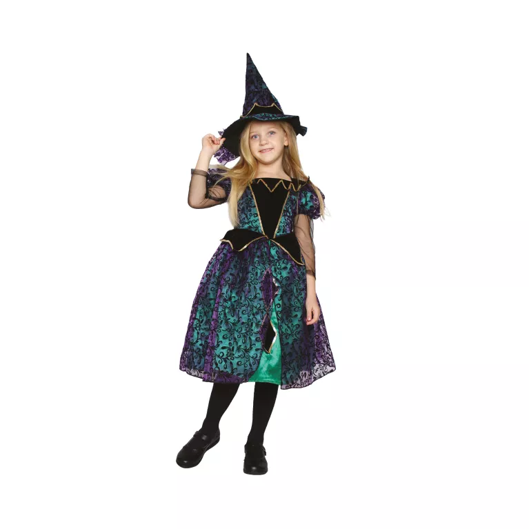 Kostým dětský Čarodějka zeleno-černá
