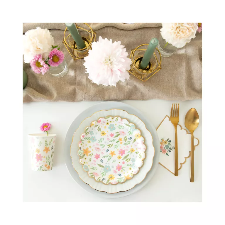 Talíře Jarní květiny  6 ks