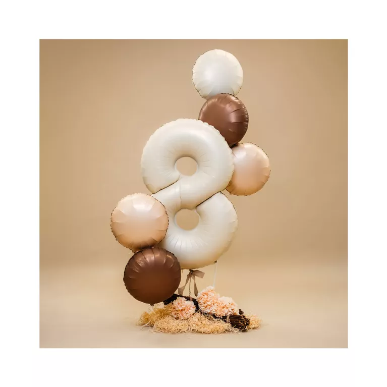 Fóliový balónek Kolo krémová matná