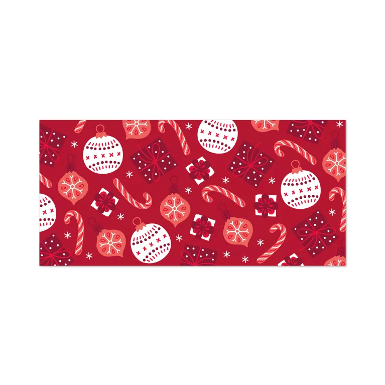 Vánoční obálka na peníze - Červené ozdoby