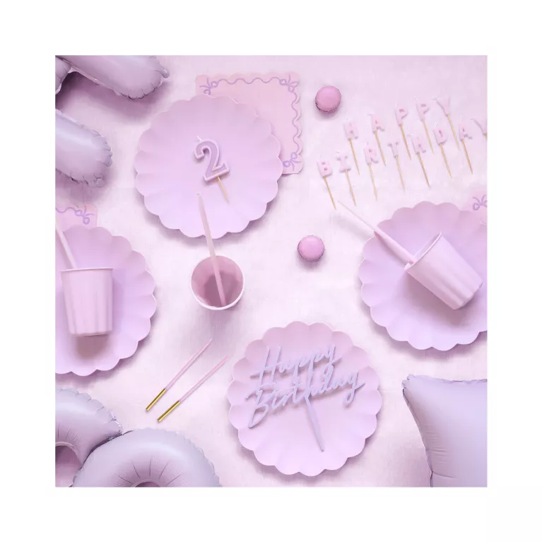 Svíčky dortové světle fialovo-zlaté 12 ks