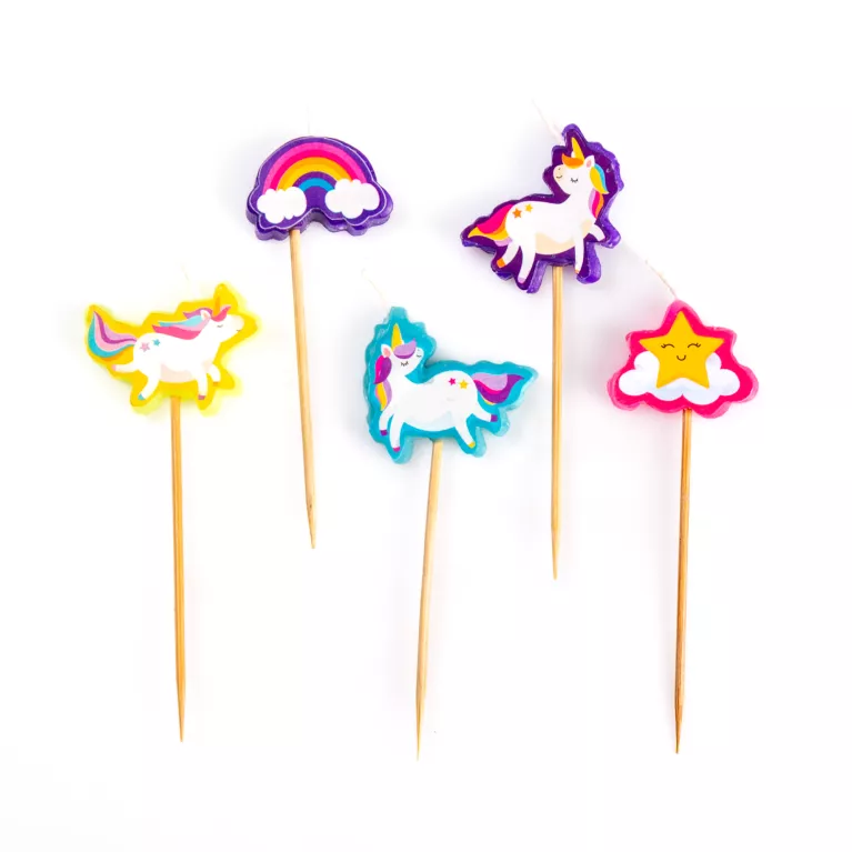 Sada dortových svíček - Jednorožci