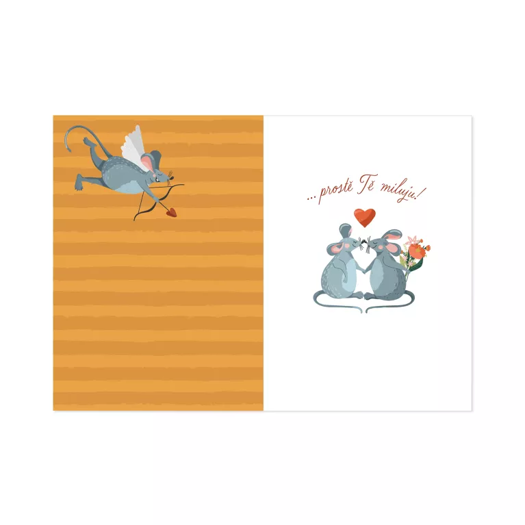 Hrací přání - Myš s květinou