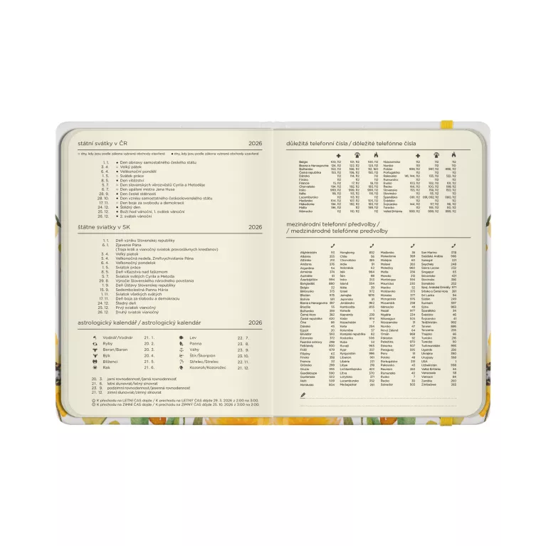 Denní diář - Žluté květiny