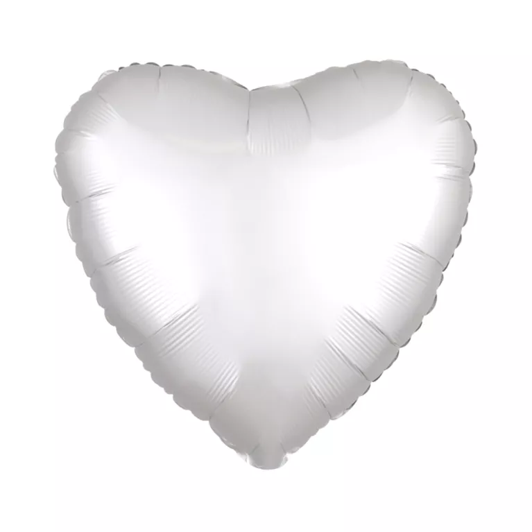 Balónek fóliový Srdce bílé matné