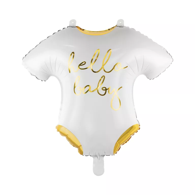Balónek fóliový Bílé body Hello baby