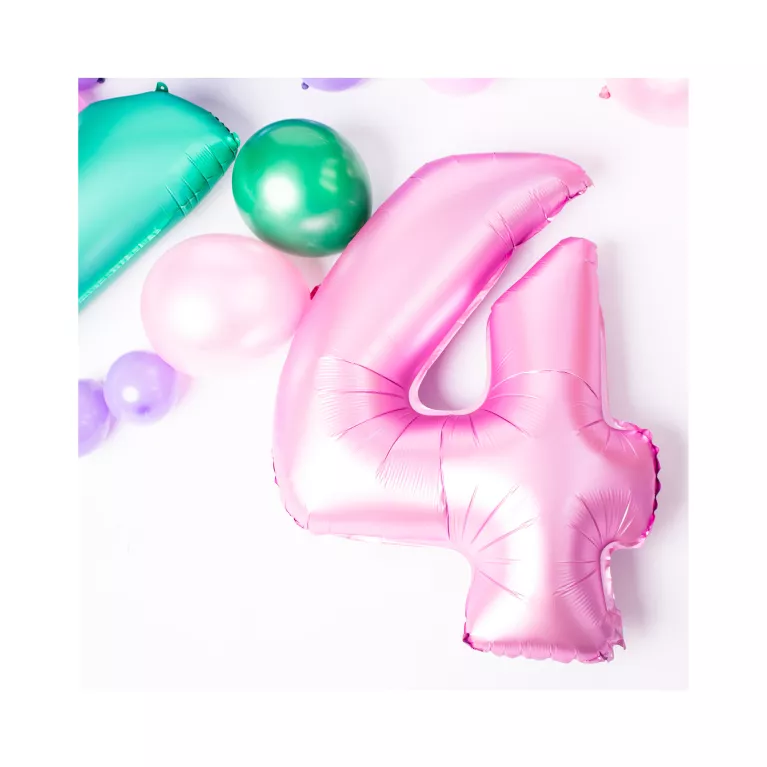 Balónky fóliové 86 cm růžová matná čísla