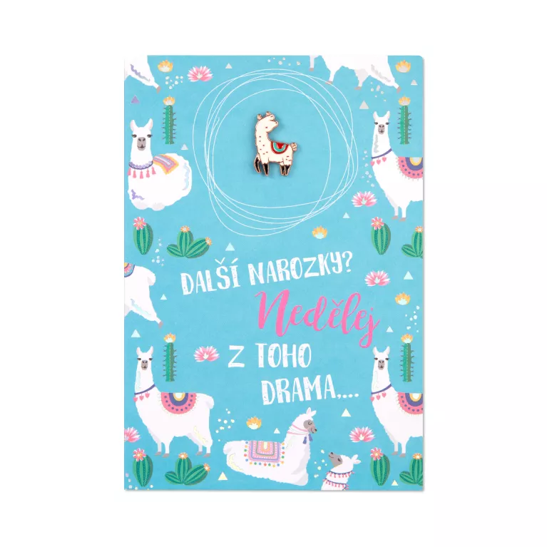 Přání s broží - Lama