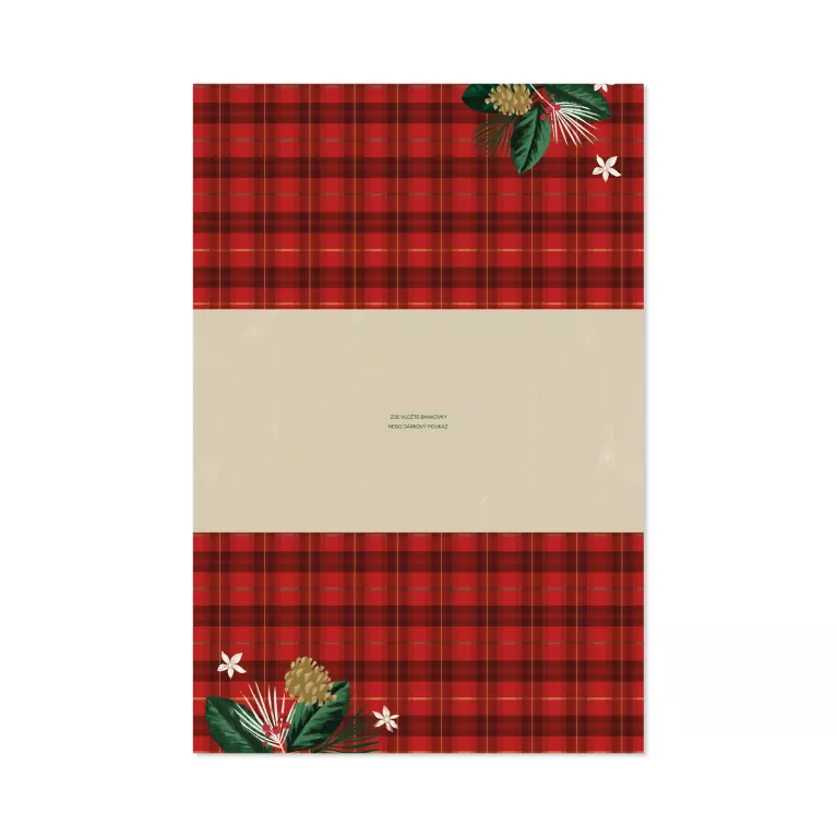 Vánoční obálka na peníze - Šišky a větvičky