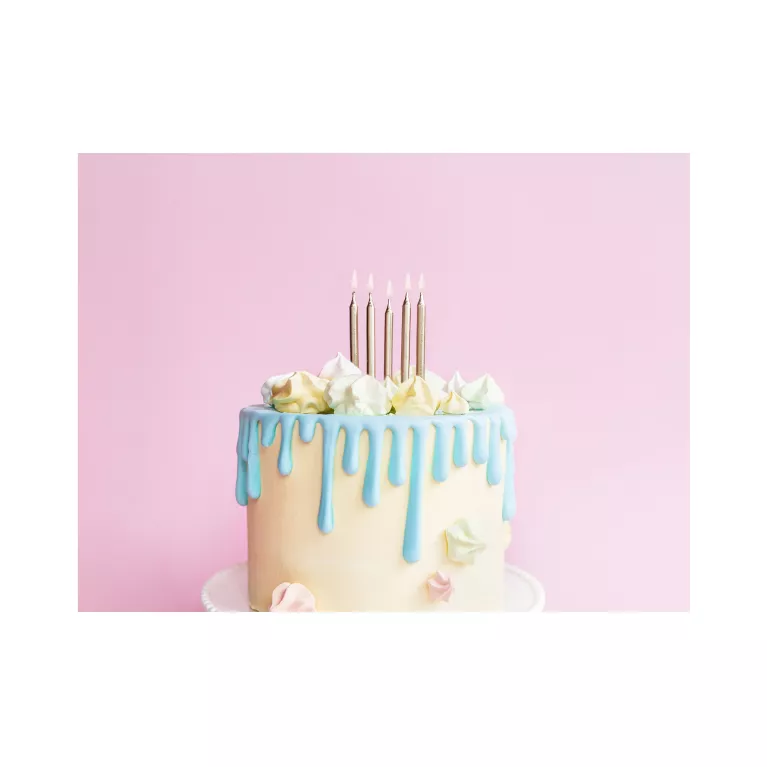 Svíčky dortové zlaté 6 ks