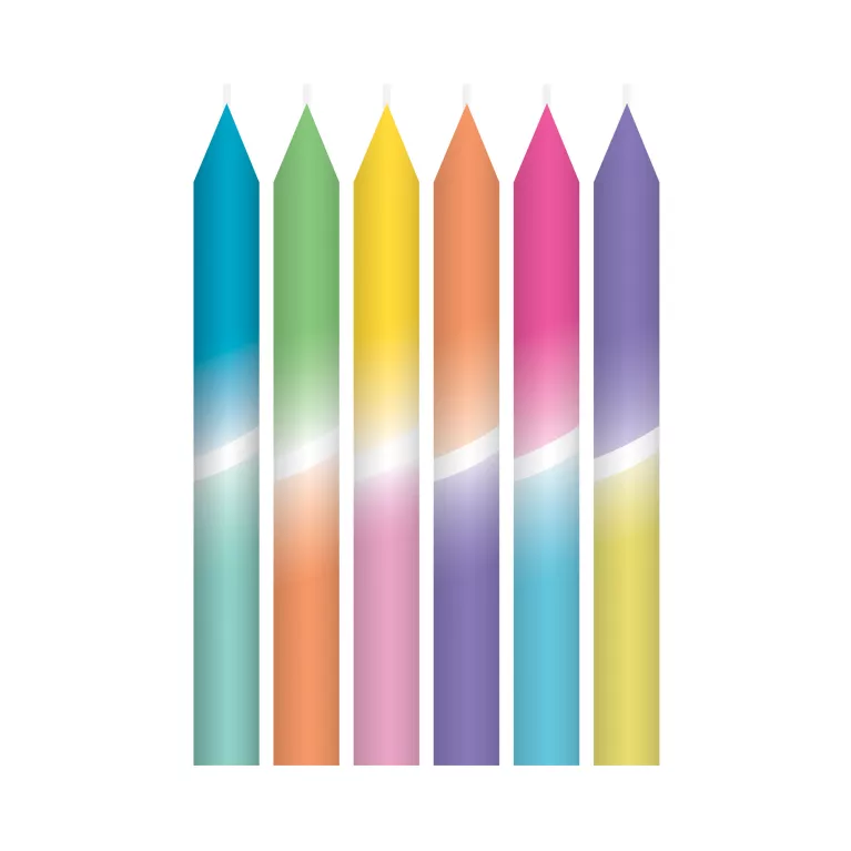 Svíčky dortové pastelovo-neonové 8 ks