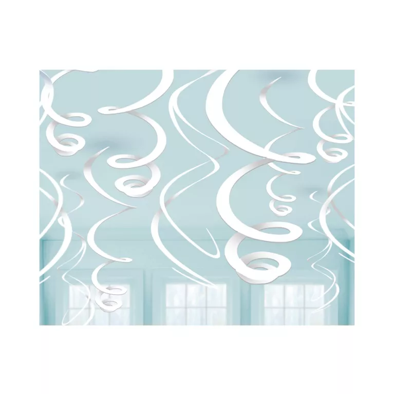 Závěsné spirály bílé 12 ks