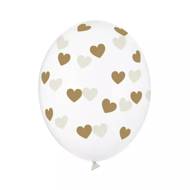 Balónky latexové Svatba Zlatá srdíčka 10 ks