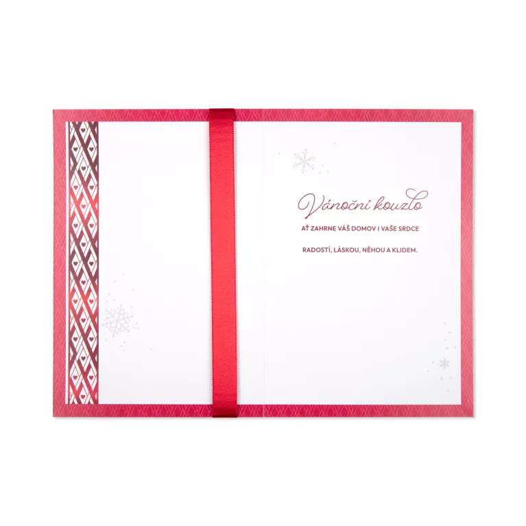 Vánoční přání - Červená mašle