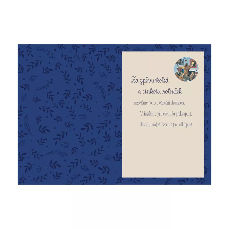 Vánoční přání s ozdobou Josef Lada - Radostné Vánoce