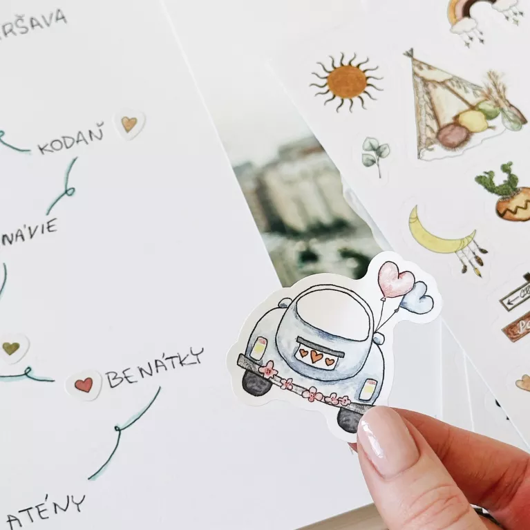 Samolepky pro svatební vzpomínky