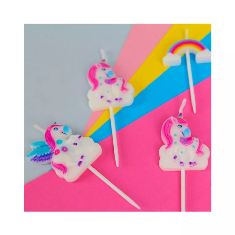 Sada dortových svíček Jednorožci 5 ks