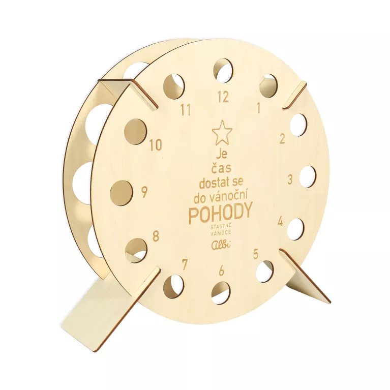 Dřevěný adventní kalendář na alkohol