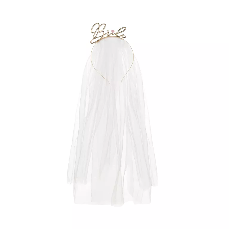 Čelenka se závojem Bride zlatá