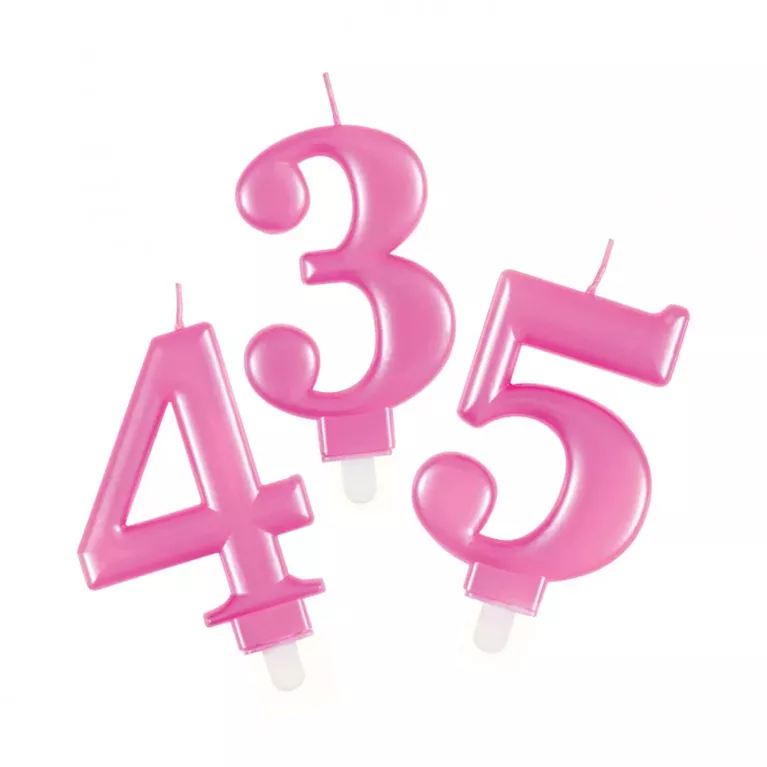 Svíčky dortové růžová čísla