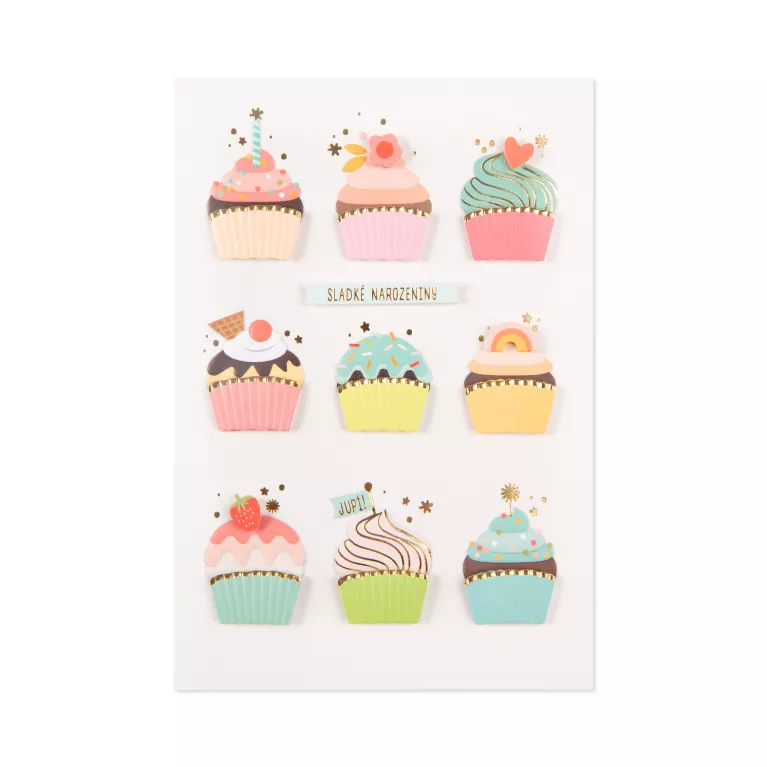 Luxusní narozeninové přání - Cupcaky