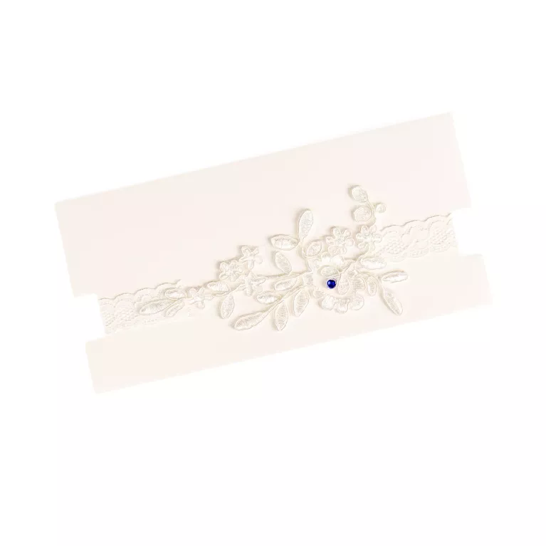 Bílý podvazek pro nevěstu - vel. L