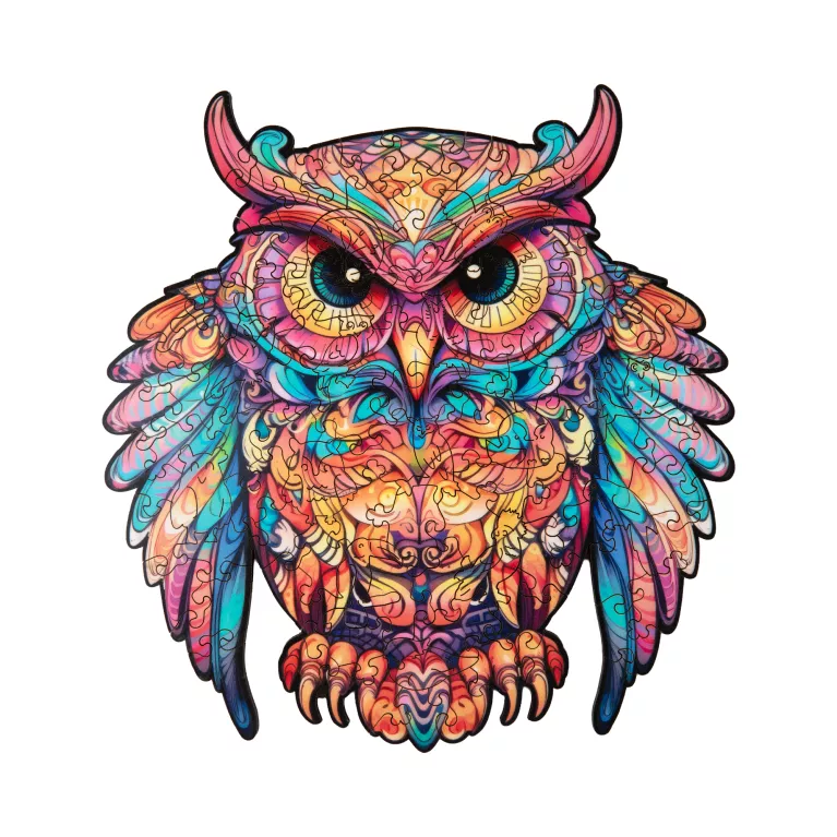 Dětské dřevěné puzzle - Sova