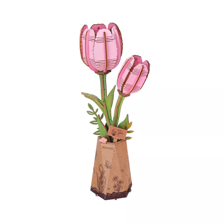 Dřevěná květina - Tulipán