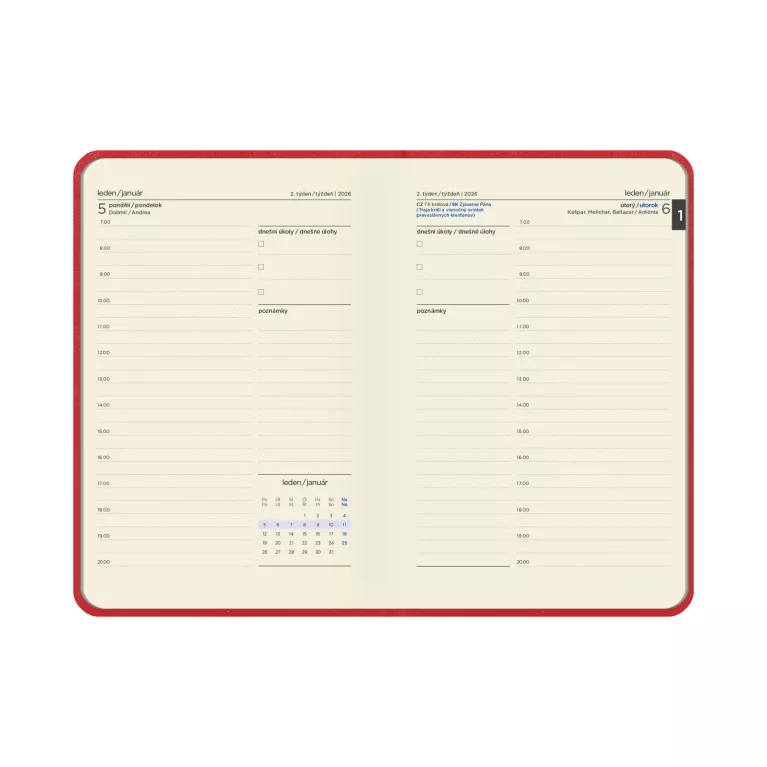 Červený manažerský diář